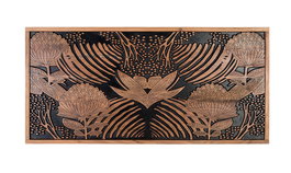 GINER Y COLOMER Tête de lit en bois massif d'acacia 166x81 cm, couleur naturelle et noir, avec nœuds et veines authentiques, livraison en 1 colis