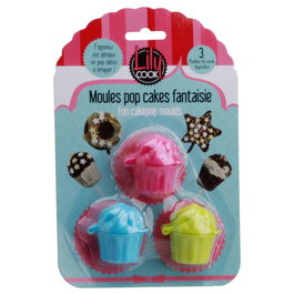 Lily Cook Lot de 3 Moules Popcake/Piruleta Assortis