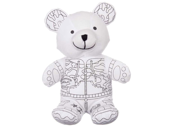 PINCELLO Peluche à colorier ours Blanco-Negro, lot de 8 PINCELLO Peluche à colorier ours Blanco-Negro, lot de 8