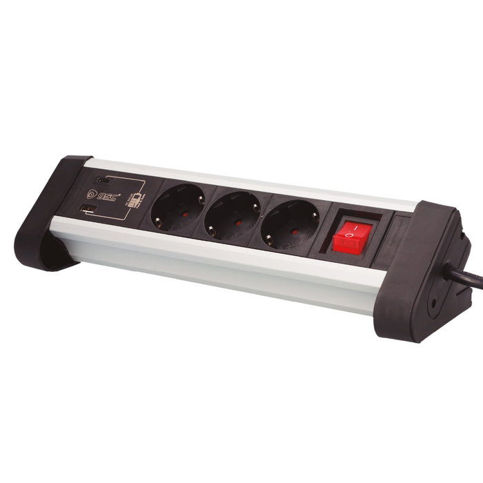 GSC Evolution Multiprise de Bureau 3 Prises + 1 USB-A + 1 USB-C Noir GSC Evolution Multiprise de Bureau 3 Prises + 1 USB-A + 1 USB-C Noir