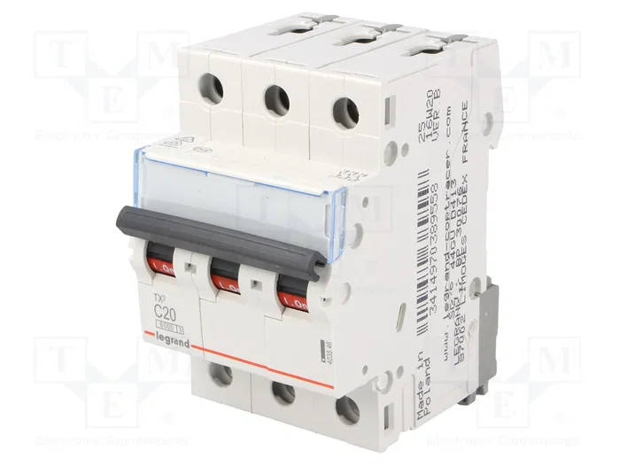 LEGRAND Disjoncteur S300 TX 20A 3P 400V AC 6kA LEGRAND Disjoncteur S300 TX 20A 3P 400V AC 6kA