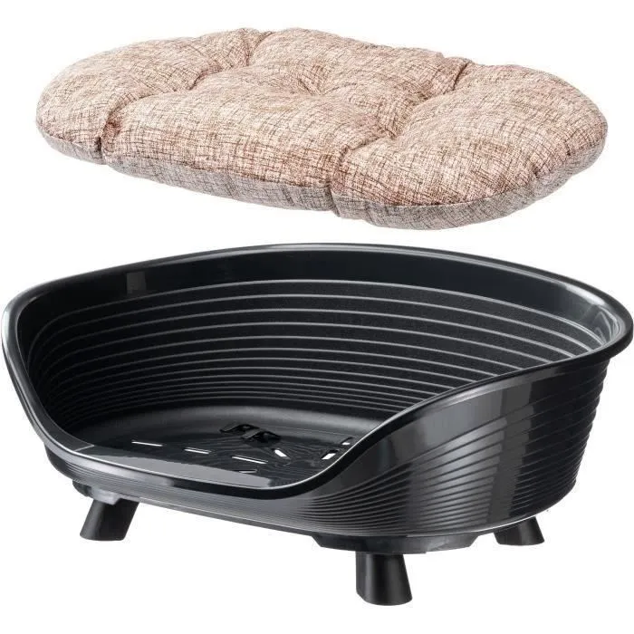 Ferplast - Corbeille de Relaxation Coussinée pour Chien et Chat - Taille L (73 x 55 x 27 cm) - Noir Ferplast - Corbeille de Relaxation Coussinée pour Chien et Chat - Taille L (73 x 55 x 27 cm) - Noir