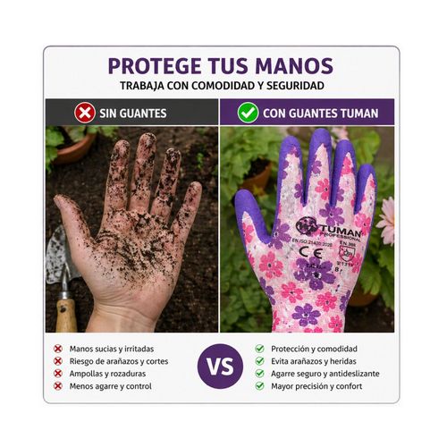 Tuman Gant de jardinage revêtu de latex T-08