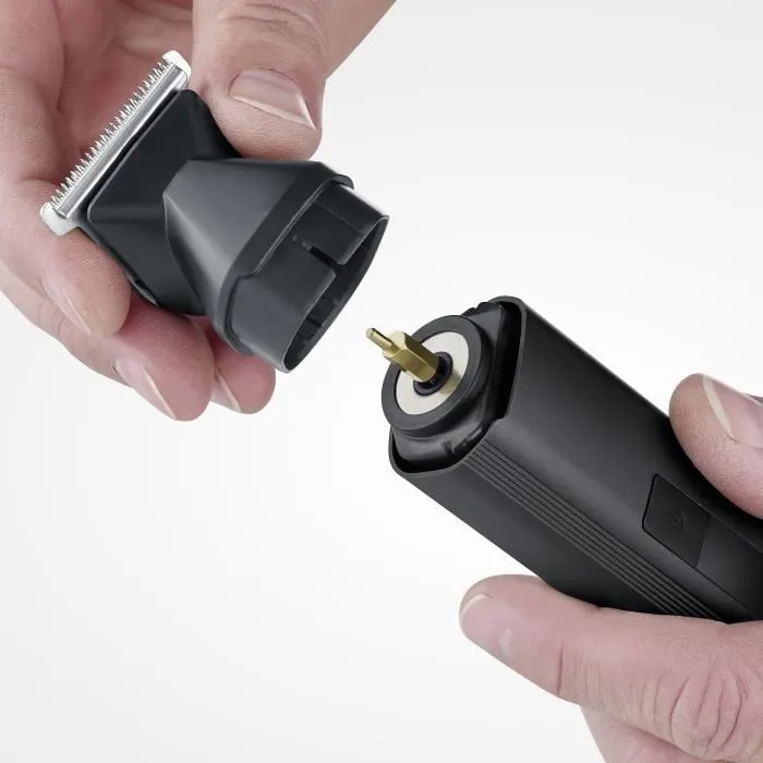 SEVERIN HS 0710 - Tondeuse Multifonction 6-en-1 Sans Fil pour Barbe et Cheveux - Fixation Magnétique - Autonomie 90 min - Étanchéité IPX6 - Noir