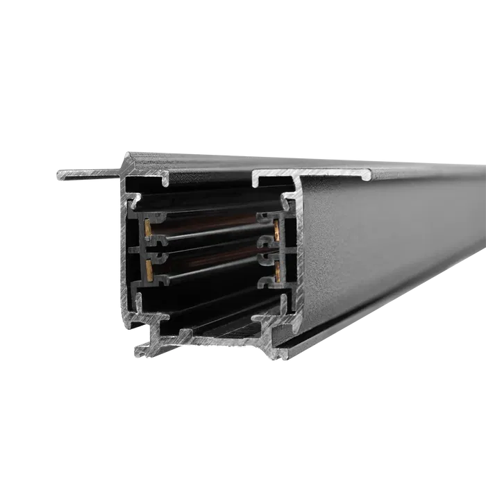 HO Rail Triphasé Encastrable pour Spots LED Noir 1M HO-LM3220-EM