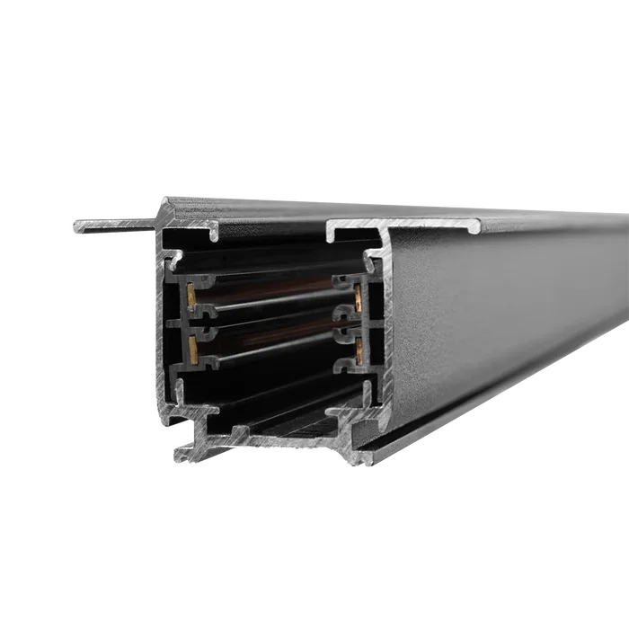 HO Rail Triphasé Encastrable pour Spots LED Noir 1M HO-LM3220-EM