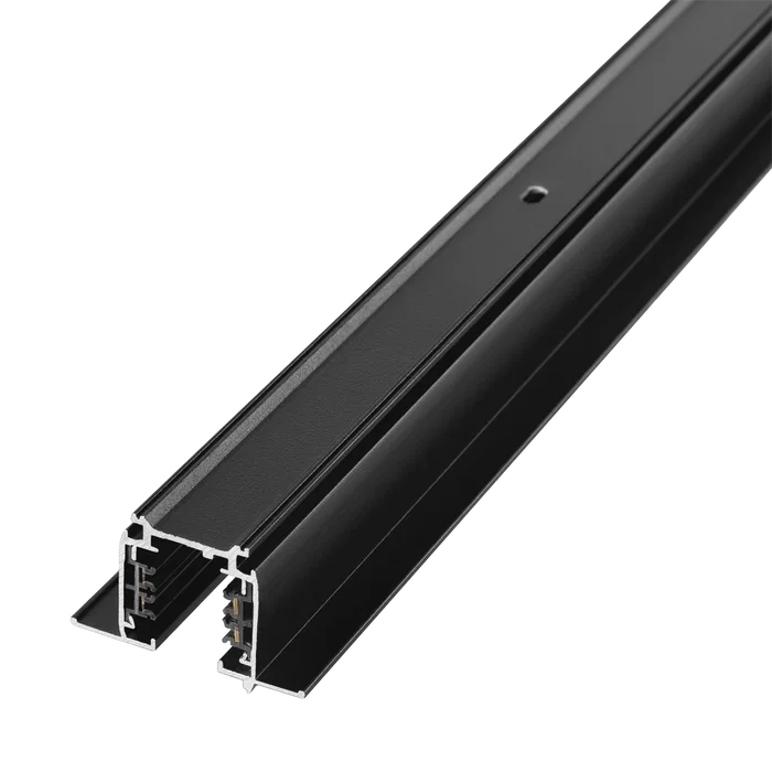 HO Rail Trifasique Encastrable pour Spots LED Noir 1M [HO-LM3220-EM] - Projecteurs Déplaçables