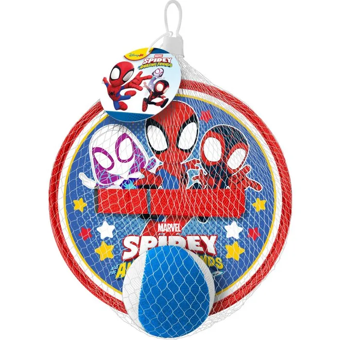 Marvel Spidey - Jeu de lance-attrape balle avec 2 raquettes scratch et balle adhérente - Pour coordination et motricité