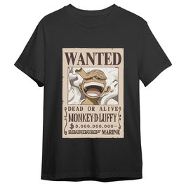 TOEI ANIMATION - T-shirt One Piece adulte - Affiche de recherche Monkey D. Luffy - Coton 100% - 165 g - Taille L