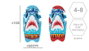 Poessa - Planche de surf gonflable avec poignées, motif requin, 100 cm - Planche de plage pour enfants, à partir de 3 ans