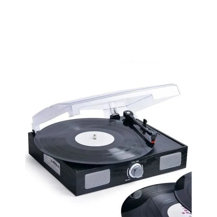 Inovalley TD11 Platine Vinyle avec Disque Numérique USB et Haut-Parleurs Intégrés - Transfert PC, 33/45/78 Tours
