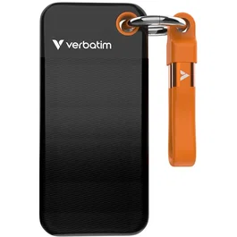 Verbatim Pocket SSD Externe 2 To, Noir/Orange, Disque Dur SSD Portable Haute Performance avec Connecteur USB-C