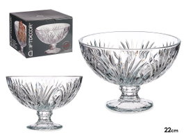 GIFTDECOR Centre de table avec pied et motif de feuilles, 22,3cm, Transparente