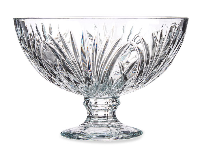 GIFTDECOR Centre de table avec pied et motif de feuilles, 22,3cm, Transparente