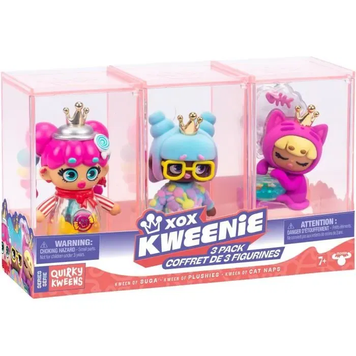Xox Kweenie - Pack de 3 poupées Kweenies série Quirky - Figurines de 13 cm avec personnalités et finitions uniques - Collection Xox Kweenie - Pack de 3 poupées Kweenies série Quirky - Figurines de 13 cm avec personnalités et finitions uniques - Collection