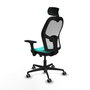 Piqueras y Crespo Chaise de Bureau Jorquera Turquoise et Blanc