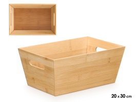 Kinvara Boîte en bambou avec anses 30 x 20 x 13 cm Naturel (Set de 12)