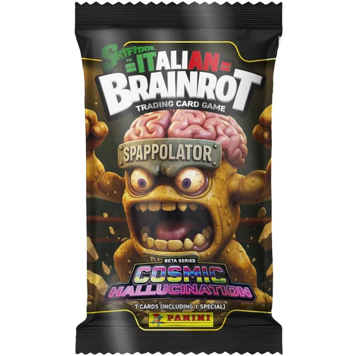 Panini - Boîte de 24 pochettes Skifidol Italian Brainrot TCG Série 2 BETA - 168 cartes - Collection Cosmic Hallucination - Cartes à collectionner pour enfants et adultes