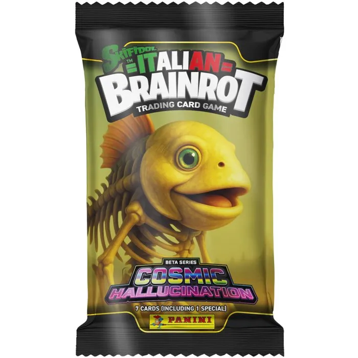 Panini - Boîte de 24 pochettes Skifidol Italian Brainrot TCG Série 2 BETA - 168 cartes - Collection Cosmic Hallucination - Cartes à collectionner pour enfants et adultes
