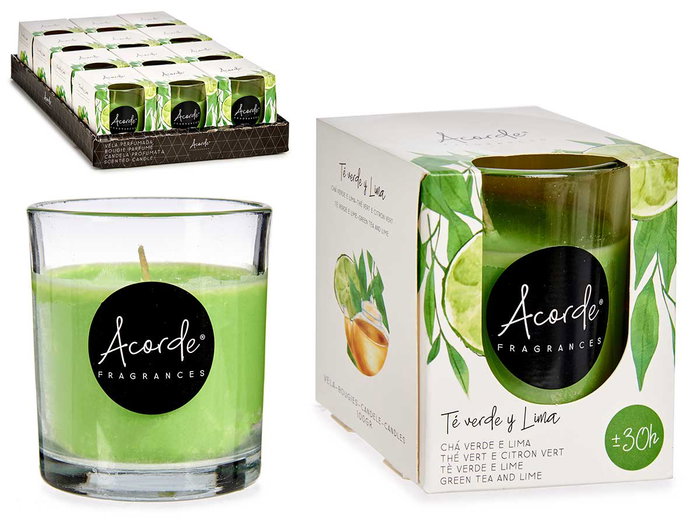 Acorde Bougie Verre Thé Vert 30 Heures 7x7x7 cm (Set de 12) Acorde Bougie Verre Thé Vert 30 Heures 7x7x7 cm (Set de 12)
