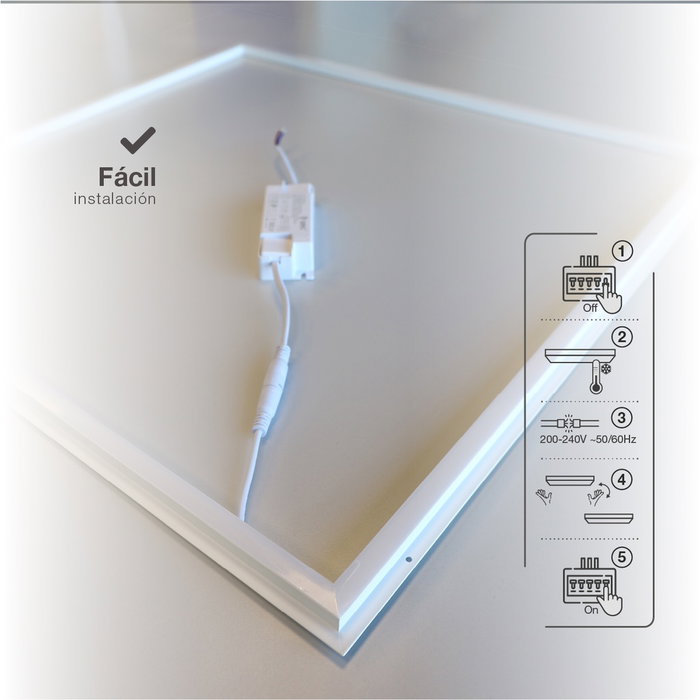 GSC Evolution Cadre encastrable pour panneau LED Reteta 59,5x59,5cm 40W 4200K Blanco