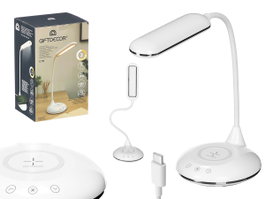 Giftdecor Lampe Flexo avec Chargeur USB Blanc Plastique 25x30x12 cm (Set de 6)