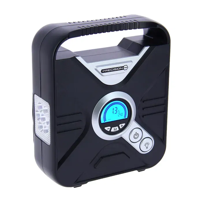 Precision Steel Compresseur 12V programmable 7 bars - 120W, affichage digital, débit 25L/min, LED pour pneus auto moto vélo Precision Steel Compresseur 12V programmable 7 bars - 120W, affichage digital, débit 25L/min, LED pour pneus auto moto vélo