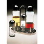 Alessi 5070 Service de condiments en verre et acier inoxydable 18/10 4 pièces - Design Ettore Sottsass