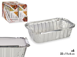 KINVARA Set de 6 plateaux creux en aluminium Plata