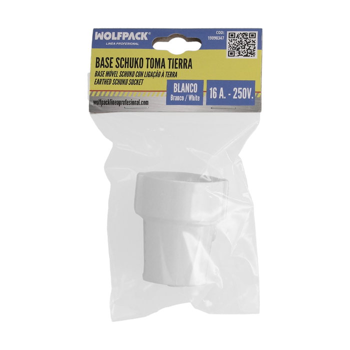 WOLFPACK LINEA PROFESIONAL Base Schuko 2 pôles avec prise de terre, 16A, blanc WOLFPACK LINEA PROFESIONAL Base Schuko 2 pôles avec prise de terre, 16A, blanc