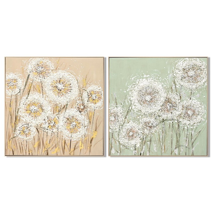 Home ESPRIT Toile Vert Beige Fleurs Shabby Chic 102 x 4,5 x 102 cm (2 Unités) Home ESPRIT Toile Vert Beige Fleurs Shabby Chic 102 x 4,5 x 102 cm (2 Unités)