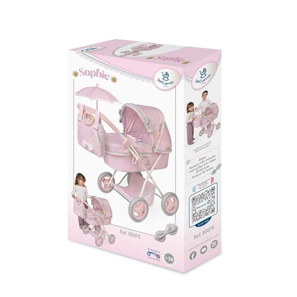 Sophie Poussette pliante pour poupée avec parasol et sac - 38x65x60 cm - dès 3 ans Sophie Poussette pliante pour poupée avec parasol et sac - 38x65x60 cm - dès 3 ans