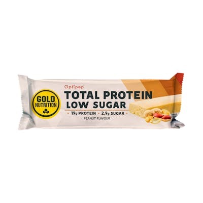 Gold Nutrition Total Protein Low Sugar Bar Crunchy Peanut 10U - Barre protéinée faible en sucre au beurre de cacahuète croustillant Gold Nutrition Total Protein Low Sugar Bar Crunchy Peanut 10U - Barre protéinée faible en sucre au beurre de cacahuète croustillant