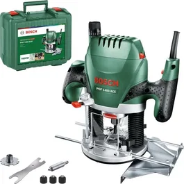 Bosch POF 1400 ACE Défonceuse 1400W avec Set d'Accessoires - Rainurage, Chanfreinage, Profilage, Copiage et Fraisage, Réglage de Profondeur à 1/10 mm