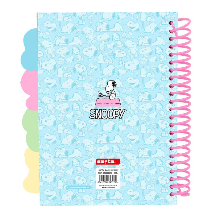 Safta Cahier A5 Snoopy avec couverture rigide