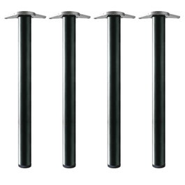 HERRAJES ALK Jeu de 4 pieds de table Neiva, acier, noir, 71 cm
