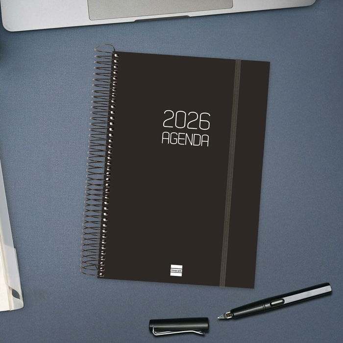Agenda Finocam OPAQUE Noir 16,5 x 24,2 cm 2026