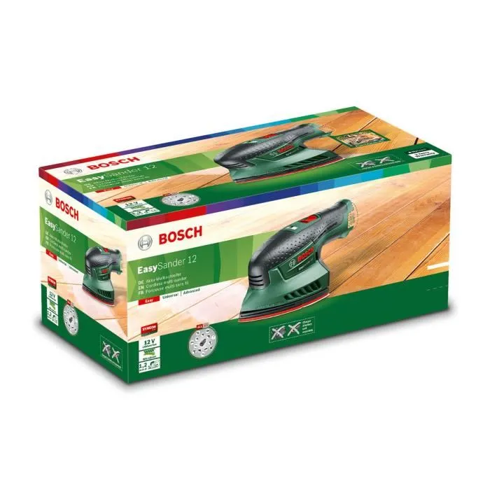 Bosch EasySander 12 - Ponceuse vibrante sans fil multi-usages pour ponçage et polissage - Fonction PowerAutomatic