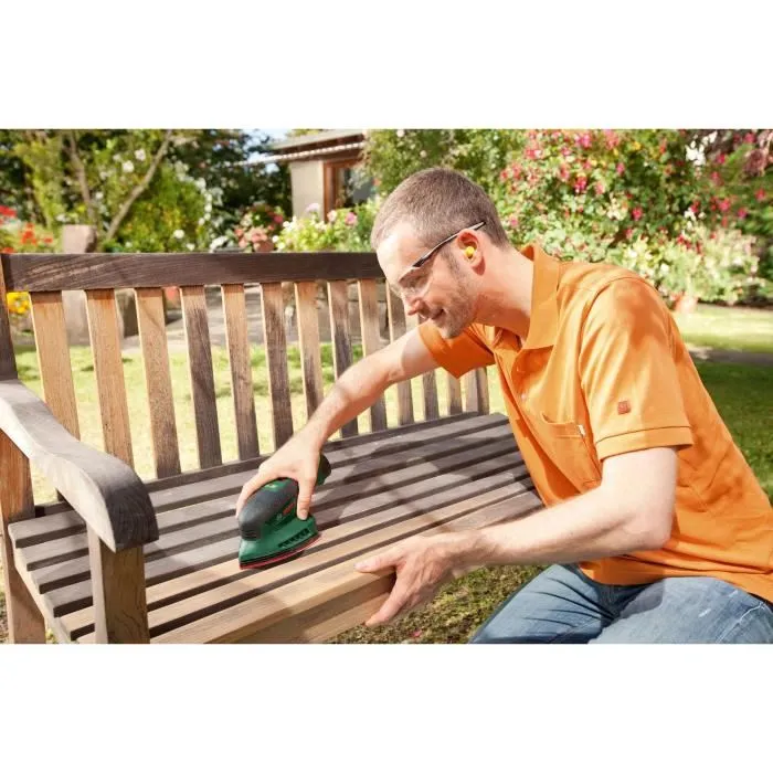 Bosch EasySander 12 - Ponceuse vibrante sans fil multi-usages pour ponçage et polissage - Fonction PowerAutomatic