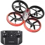 Flybotic Bumper Drone Lit - Drone Télécommandé Résistant, 17 cm Rouge et Noir, 3 Vitesses, Vol Stationnaire, LED, Pour Débutants et Experts, À Partir de 8 Ans