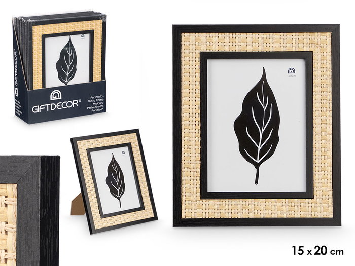 GIFTDECOR Porte-photos noir avec corde 15 x 20 cm GIFTDECOR Porte-photos noir avec corde 15 x 20 cm