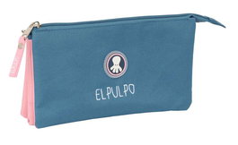 Safta Portatodo Indigo - Porte-tout triple El Pulpo, dimensions 22 x 12 x 3 cm, à partir de 3 ans