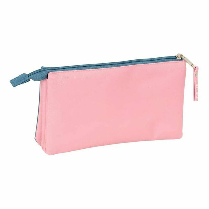 Trousse Fourre-Tout Triple El Pulpo Bleu Rose 22 x 12 x 3 cm