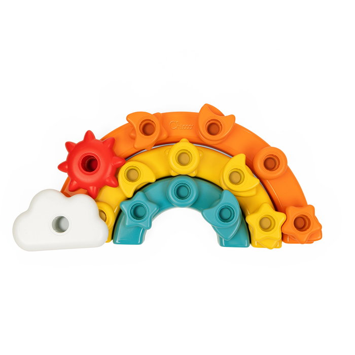 Chicco Arc-en-ciel Multiactivités pour Enfants - Jeu d'Éveil avec Pins et Formes - Jouet Éducatif dès 12 Mois - Réf. 00012198000000