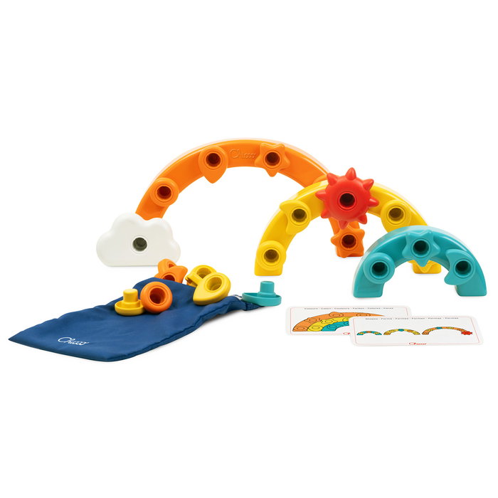 Chicco Arc-en-ciel Multiactivités pour Enfants - Jeu d'Éveil avec Pins et Formes - Jouet Éducatif dès 12 Mois - Réf. 00012198000000