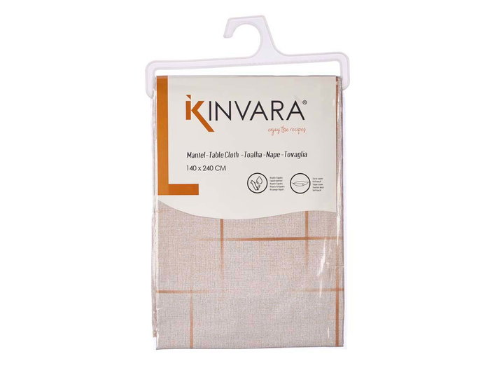 Kinvara Nappe Rectangulaire Assortie Couleurs Terre 140x240 cm Plastique (Set de 24)