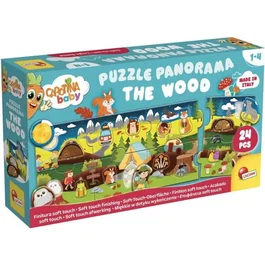 Lisciani Giochi Carotina Baby - Puzzle panoramique Les Bois en bois, développe la logique et la motricité fine, jeu d'éveil pour enfants 1 à 4 ans