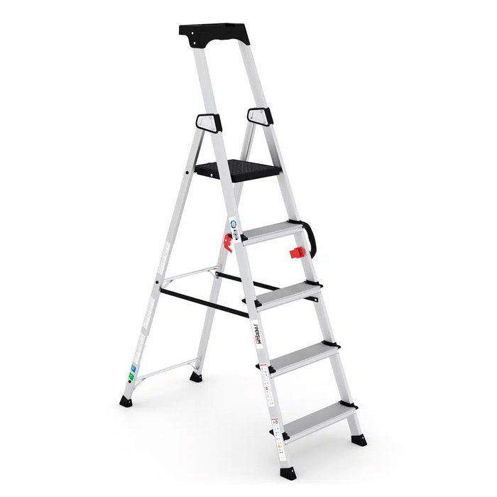 Persum Échelle professionnelle Delux 5 marches en aluminium Persum Échelle professionnelle Delux 5 marches en aluminium