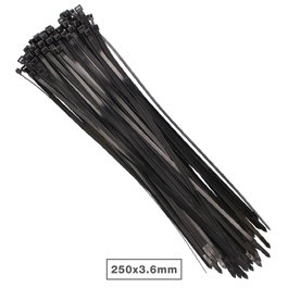 Hantums Sac de 100 colliers de serrage en nylon 250 x 3,6 mm Noir