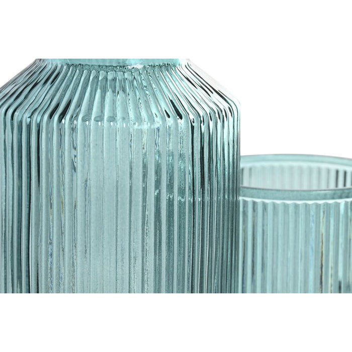 Bouteille d'eau Home ESPRIT Bleu Vert Verre 1 L (2 Unités)